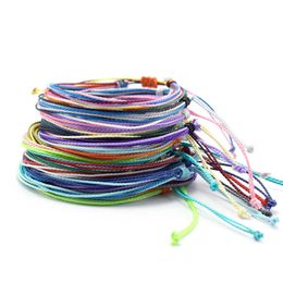 Handmade Rope Braided Solid Color Multilayer Swimming Charm Bracelets For Women Men Lover Adjustable Jewelry