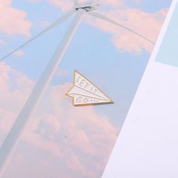 Pins Brooches Paper Plane Enamel Simple Letter Aeroplane Shape Brooch Lapel Pin Bag Aircraft Badge Mini Jewellery Gift For Kids FriendsPins