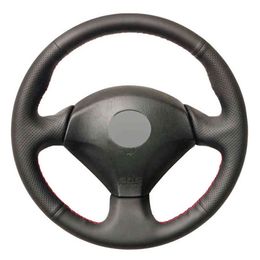 Black Pu Faux Leather HandEmbroidered Car Steering Wheel Cover For Honda S2000 20002008 Civic Si 20022004 Acura Rsx Type S 2005 J220808