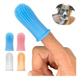 Dog Grooming Dog Super Soft Pet Finger Toothbrush Teeth Cleaning Bad Breath Care Non-toxic Silicone Tools Dogs Cat Supplies Inventory 100pcs SN4655