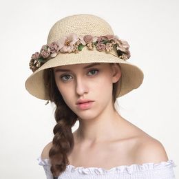 Wide Brim Hats Fashion Raffia Hat For Women Summer Straw Bucket Casual Designer Floppy Panama Cap Foldable Outdoor Travel Beach Sun HatsWide