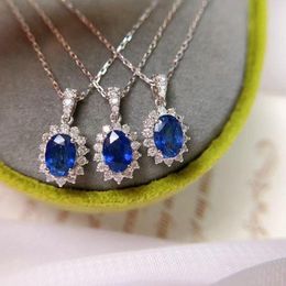 Pendant Necklaces Huitan Sunflower Shaped Blue CZ Necklace Women For Wedding Luxury Female Accessories Anniversary Gift Fashion JewelryPenda