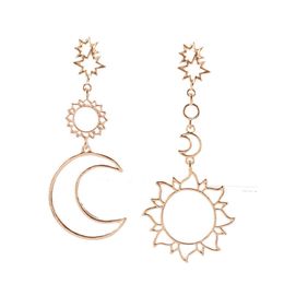 Exaggerated fashion sun god moon god Asymmetric Exaggerated Moon Sun Stud Earrings fashion statement earrings Party Wear Jewellery