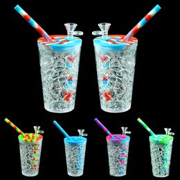 Silicone Bong Shisha Beverage Cup Creative Hookahs Bottle Shaped 5 Colors Food Grade Materials With Glass Bowl Removable Cleaning For Smoking Dab Rigs Water Pipe