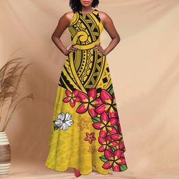 Noisydesigns African Floral Maxi Dresses For Women Summer Vintage Casual Golden Long Beach Ladies Elegant Boho Sundress 220627