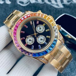 Mens Watch Rainbow Diamond Automatic Mechanical Watches Stainless Steel Strap Classic Business Wristwatch Montre de Luxe