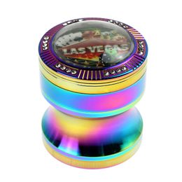 Smoking Herb Grinder 2.5 Inch 63mm Colourful Zinc Alloy 4 Layers Metal Grinders For Tobacco Dry Herbs