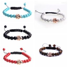 Beaded Strands 5PCS / Antique Black Pearl Gold And Silver Plated Men's Stone Beads Jewellery Bracelet Woman Couple For 2022 Trum22