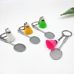 Creative Badminton Keychain Men Women Two Piece Set Keychains Pendant Craft Small Gift Sports Souvenirs Key Chain Accessories