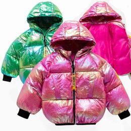 Girls Winter Down Quilted Jacket Girls Pure Cotton Thick Colorful Hooded Bread Jacket Baby Girl Warm Casual Cotton Jacket J220718