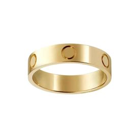 Titanium Steel Silver Love Ring Ring Men and Women Joyería de oro rosa para amantes Anillos de pareja Tamaño de regalo 5-11 Ancho 4-6 mm