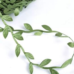 2018 New 40m Artificial Green Flower Leaves Rattan DIY Garland Accessory For Home Decoration hairbands headband hairflowers