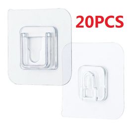 DoubleSided Adhesive Wall Hooks Hanger Strong Transparent Suction Cup Wall Holder For Kitchen dubbelzijdig klevende haken 220527