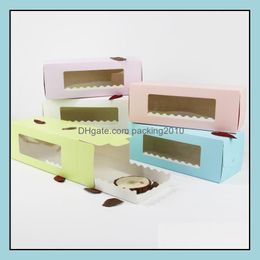5 Colours Long Cardboard Bakery Box For Cake Roll Swiss Boxes Cookie Packaging Sn1577 Drop Delivery 2021 Packing Office School Business Ind