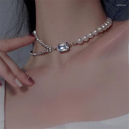 Chokers Elegant Minimalist Shiny Crystal Choker Necklace For Women Lady Fashion Neck Jewellery Vintage Star Lucky Necklaces Wedding Party Heal