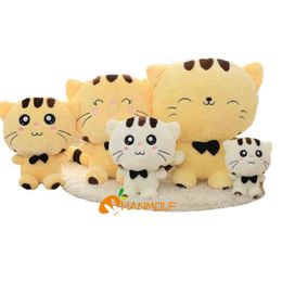 Cm Cute Kawaii Cat With Bow Plush Dolls Toys Gift Filled Soft Doll Pillow Sofa Cushion s Xmas party Decor J220704