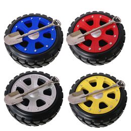 Latest Colourful Resin Metal Cross-country Car Tyre Shape Ashtrays Dry Herb Tobacco Cigarette Smoking Holder Portable With Shovel Cover High Quality DHL Free