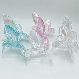 Crystal Clear Acrylic Bird Christmas Tree Decoration Home Party Wedding Stage Pendant Decoration