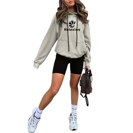 Women's Hoodies & Sweatshirts Autumn And Winter Women's Long-sleeved Hoodie Loose Letter Print Pocket Top Ladies Fashion Pullover All-ma
