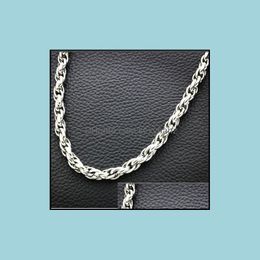 Chains Necklaces Pendants Jewellery 6Mm Sier Chain For Men Twist Titanium Steel Rope Necklace 20 - 32Inch Wholesale Drop Delivery 2021 Ixbkc