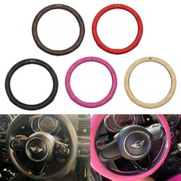 Steering Wheel Covers Leather Streering Cover 38cm Interior Protector Decoration For Mini Cooper R55 R56 F55 F56Steering