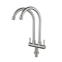 Kitchen Faucets Stainless Steel Double Dragon Dual Water Tap Faucet 360 Degree Swivel Spout Sink Basin MixerKitchen