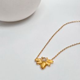 Chains Dasein ACC Ins High Quality 18k Pvd Gold Plated Stainless Steel Bee Pendant Necklace Tarnish Free Jewelry For WomenChains