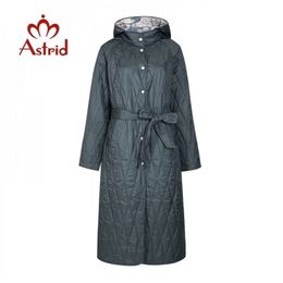 Astrid Spring Warm Thin Cotton Jacket Long loose clothing female plus size long coats with belt coat women ZM-9428 201127