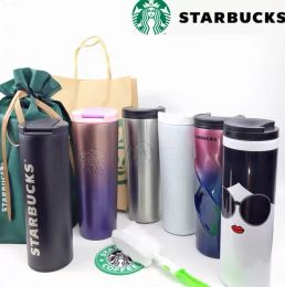 starbucks stainless steel coffee cups NZ - The latest 16OZ Starbucks cup mug, stainless steel insulated coffee cups, 14 styles of spiral gradient color