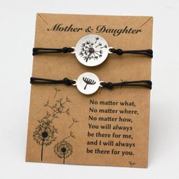 Charm Bracelets A SET- Dandelion Mother Daughter Mom Stainless Steel Adjustable Jewelry Women Unisex Gift Drop Kent22