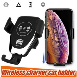 Car Phone Mount Wireless Charger 10W Air Vent Mounts Gravity Holders For Apple iPhone 13 Pro XS Max Samsung S9 Xiaomi MIX 2S Huawei Mate 20 Pro 20 RS