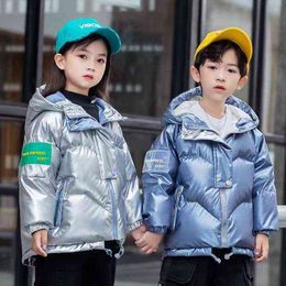 New Children Down Jacket For Boys And Girls Winter Baby Thickened Wash Free 90% White Duck Down Hooded Jacket 2-10T J220718