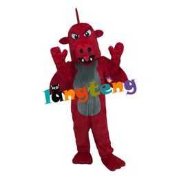 Mascot doll costume 1168 Red Dragon Monster Fursuit Mascot Costume Cartoon Halloween For Holiday