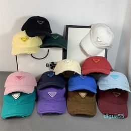 Men's Women's Designer Metal cap Cotton Solid Colour Ripped Hat