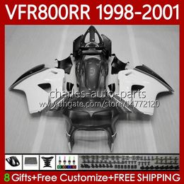 Body Kit For HONDA Interceptor VFR 800RR 800 CC RR VFR800RR 1998 1999 2000 2001 Bodywork 128No.99 VFR-800 Grey white 800CC VFR800R 98-01 VFR800 RR 98 99 00 01 Fairing