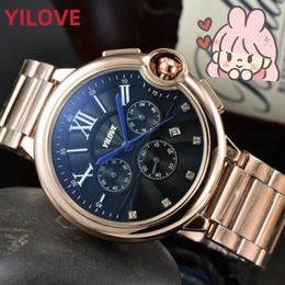 Mens Watch Quartz Battery 42MM Business Multi-function Clock Life Waterproof Stainless Steel High Hardness Radial Stria Wristwatch Montre De Luxe Eights Colours