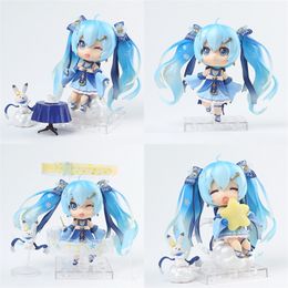 10cm Hatsune Anime Miku Action Figures Smile Snow Princess Multi Accessories Vocal Singer Model Ornament Toys For Kids Xmas Gift 220520