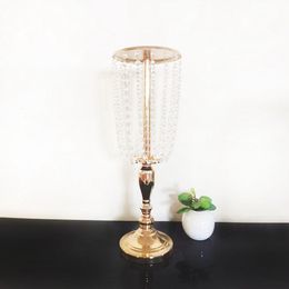 decoration Exquisite Flower Vase Stand Gold Silver Wedding Table Centrepiece 57 CM Tall Road Lead Home Decor imake321