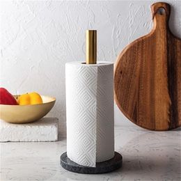 Nordic Marble Kitchen Paper Holder Goldplated Napkin Countertop Creative Roll Toilet Organiser Y200108