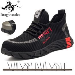 Drop Men Women Steel Toe Safety Lightweight Work Shoes Indestructible Breathable Sneakers Y200915