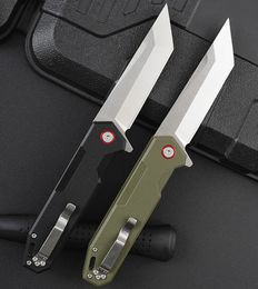 Promotion Flipper Folding Knife D2 Tanto Point Satin Finish Blade G10 Handle Ball Bearing Fast Open Knives 2 Colours