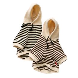 Autumn Winter Pet Dog Clothes Striped Hoodie French Bulldog Clothing For s Costume ParentChild s Y200330
