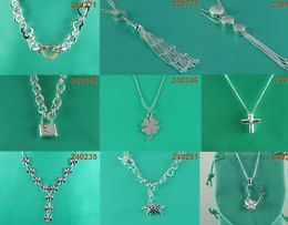 Newest Heart Necklace for Girlfriend Silver Neck lace Boyfriend Girft Luxury Chain Pendant Jewelry Original Gift more 500 styles Mix Order