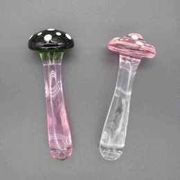 Nxy Sex Products Dildos Men Strap Vagina Anal Toys Butt Plug Head Effects Glass Dildo Adult for Women 1227