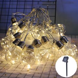 copper outdoor hanging light Canada - Solar Copper Wire led string 5m 10LED Hanging Light Bulb Waterproof for Outdoor Portable Camping Decoration Lamp Light271w