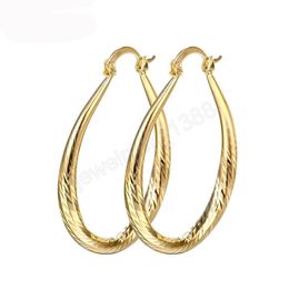 925 Sterling Silver Gold 43mm U-Shaped Hoop Earrings For Women Charm Engagement Wedding Fashion Jewelry