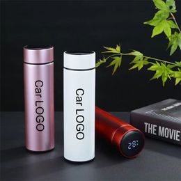 500ML Thermos Mug LED Temperature Display For 3 6 Atenza Axela Demio CX5 CX4 5 Stainless Steel Water Cup Custom 220704