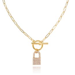 Small Lock Necklace Fashion Creative Diamond Pendant Punk Style Buckle Necklace Necklace