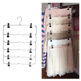 Hangers & Racks 1PC Multilayer Clothes With 12 Clips Clothing Storage Rack Metal Folding Pants Holder Wardrobe Organiser Home Supplies