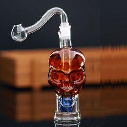 Colourful Mini Skull Gourd Glass Hookahs Dab Rig Bongs Water Pipes Percolator Downstem Oil Burner Bongs Smoking Pipe